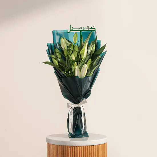 Good Luck White Lilies Bouquet