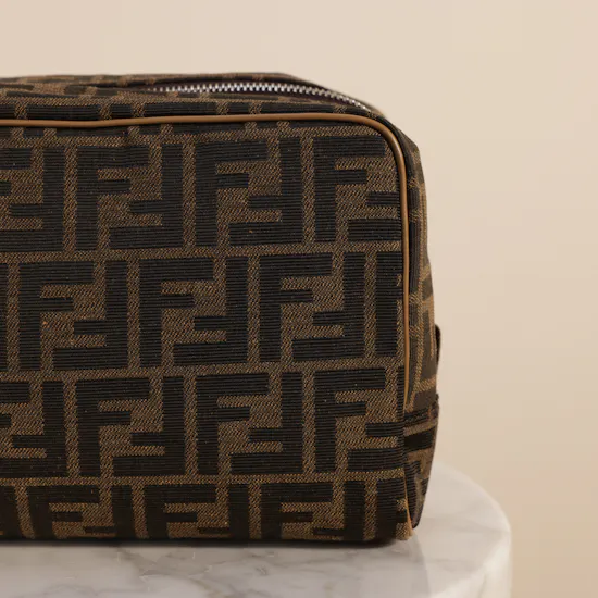 Fendi Toiletry Jacquard Brown Case