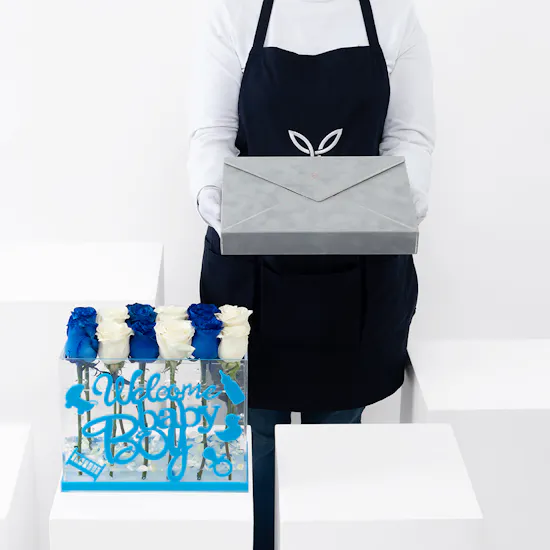 Soucolat Chocolate Box | Welcome Baby Boy Flowers