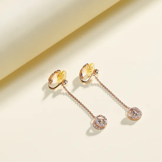 Swarovski Generation Rose Gold Tone Clip Earrings