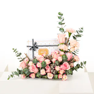 Linne Assorted Chocolate Box | Pink Flowers Linne Assorted Chocolate Box | Pink Flowers