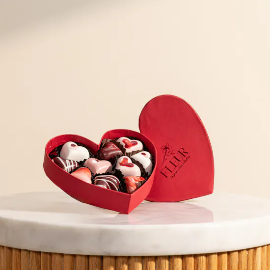 Fleur Heart Belgian Chocolate Box | Revival Roses Bouquet