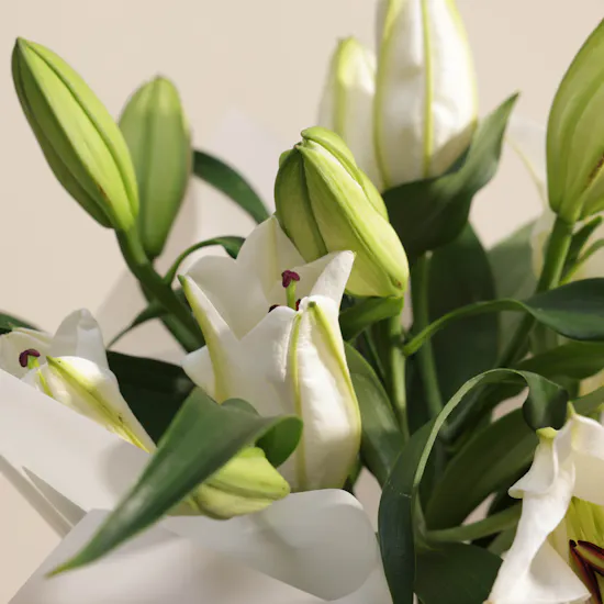 Graceful White Lilies Bouquet
