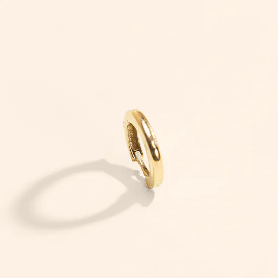 Miss L' Circle Shaped Closed Hoop Gold Women's Earring