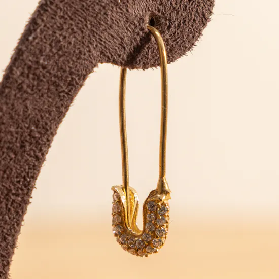 Hrh Pavé Safety Pin Earrings