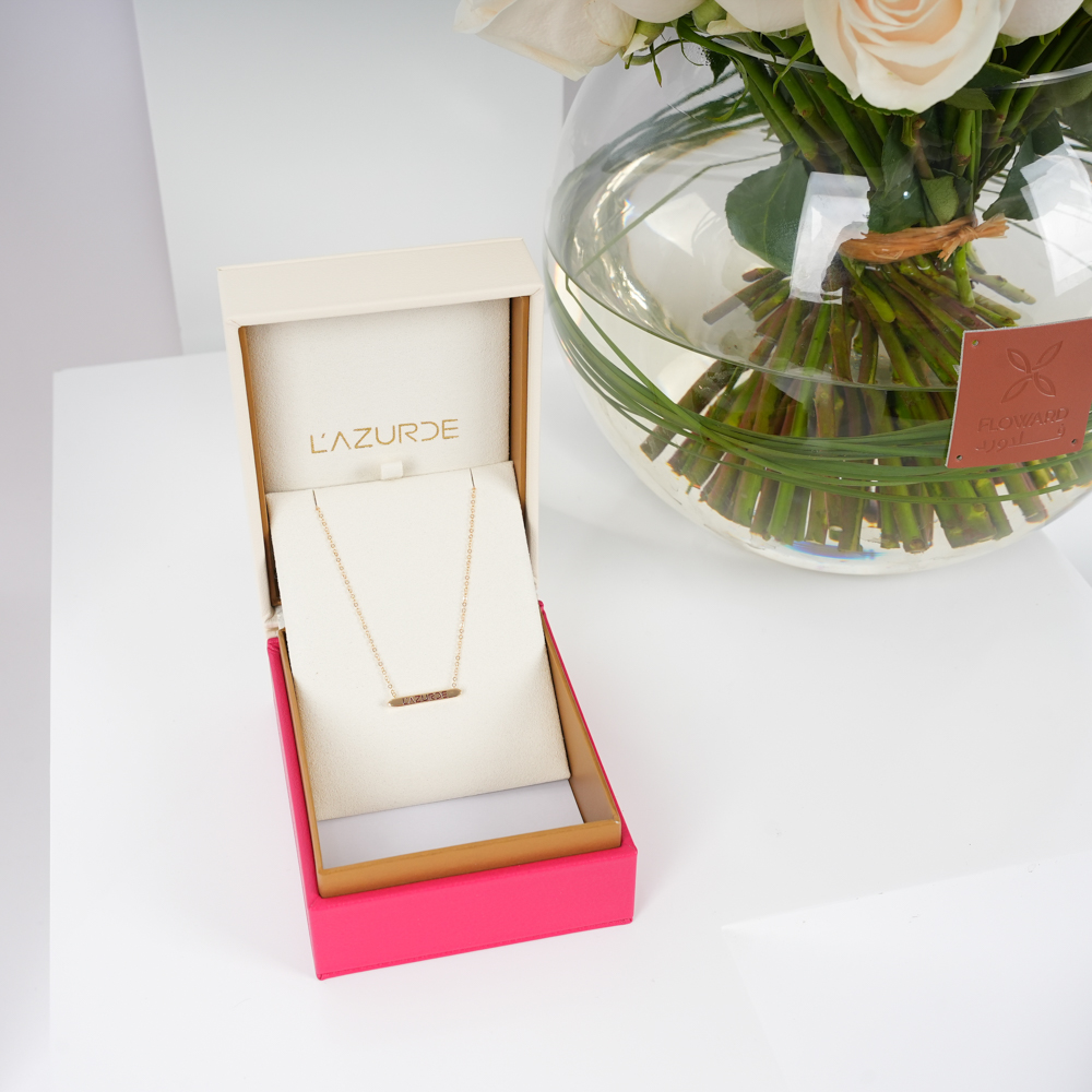 قلادة ذهب من لازوردي | مزهرية جوري