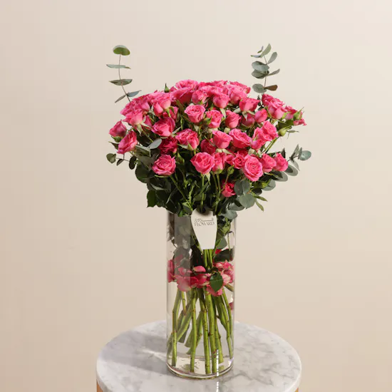 Fuchsia Whisper Rose Vase
