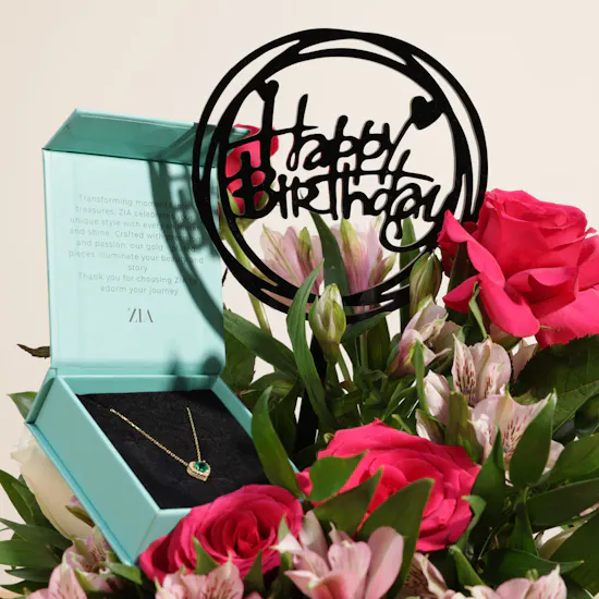 Zia Heart Charm Necklace | Passion Flowers