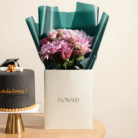 Floward Graduation Cake and Chocolates | Joyous Flowers