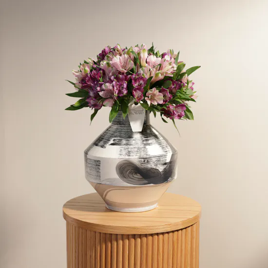Silky Touch Alstroemeria Vase