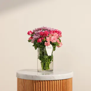 Magical Pink Shades Flowers Vase