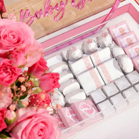 Floward Welcome Baby Girl Chocolate Tray | Flowers