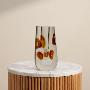 Floward Amber Ripple Layering Clear Glass Vase Floward Amber Ripple Layering Clear Glass Vase