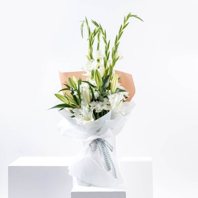 White Gladiolus Bouquet 