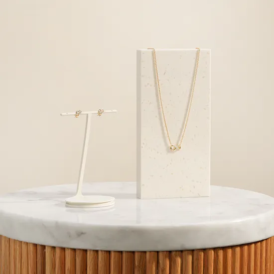 Pandora Golden Infinity Necklace and Earrings Gold Plated Set