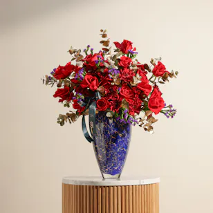 Ruby Romance Flowers Vase