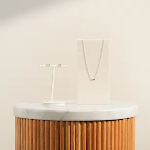 Pandora Bow Silver Necklace and Earrings Women's Set