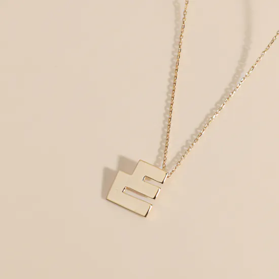 Midad Ain Kufic Letter Gold Necklace