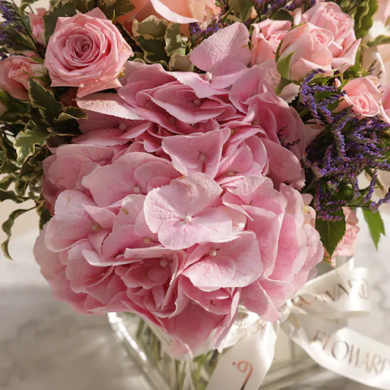 Delightful Pink Flowers Vase
