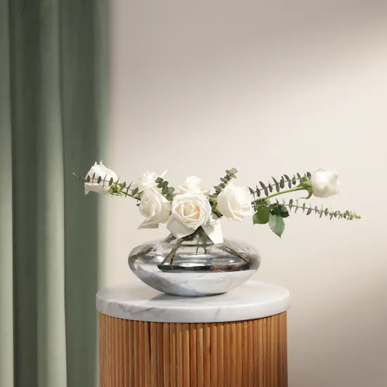 Charming White Rose Flower Vase