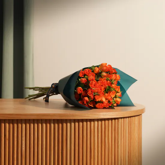 Warm Sunburst Rose Bouquet | 12 Flowers