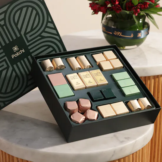 Patchi Les Signatures Prestige Chocolate Box | Golden Festivities Flower Vase