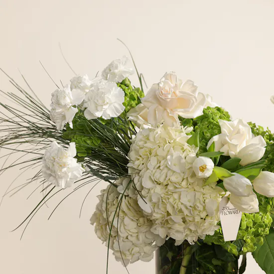 Green and White Garden Vase