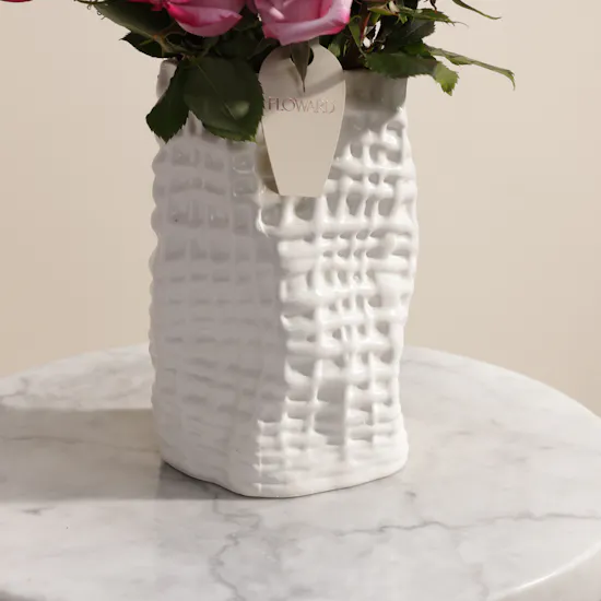 Beauty Glam Purple Roses Vase