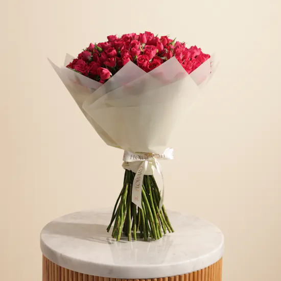 Radiant Fuchsia Baby Rose Bouquet