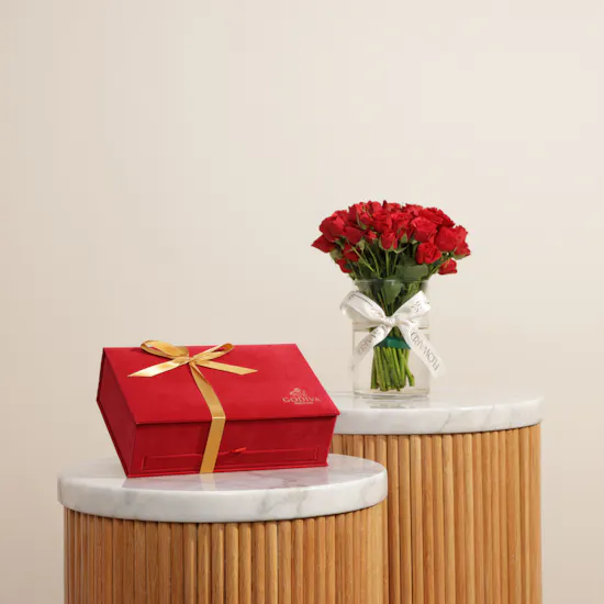 Godiva Small Royal Chocolate Box | Endless Devotion Flowers Vase