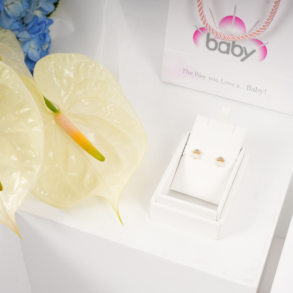 Baby Fatihi My Princess Pearl Diamond Earrings | Hydrangea