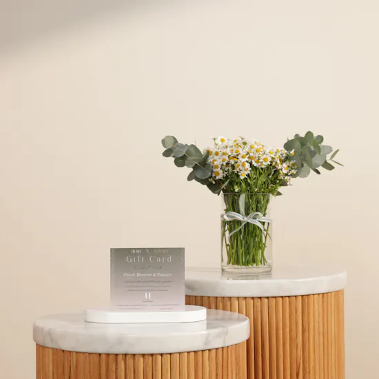 Hush Spa Classic Manicure and Pedicure Women's Gift Voucher | Serene Flower Vase