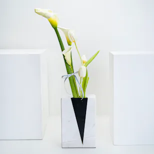 White Calla Lily and Tulip Vase