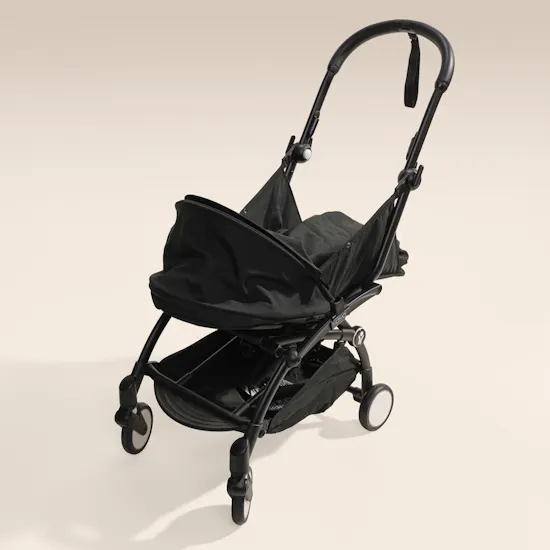 Stokke Yoyo3 Black Stroller Bundle | Welcome to the World Flowers and Balloons