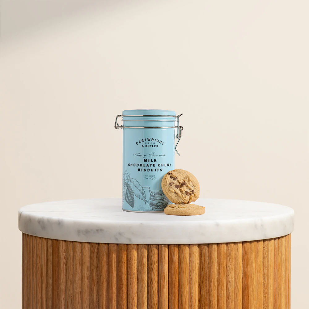 Cartwright & Butler Milk Chocolate Chunk Biscuit Tin Box | 200 grams
