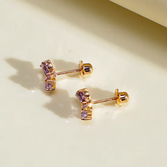 Baby Crown Rose Earrings