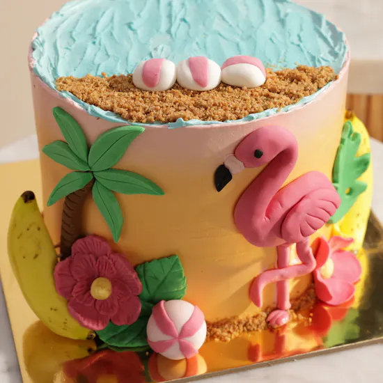 Floward Flamingo Isle Cake | Tropical Glow Flowers