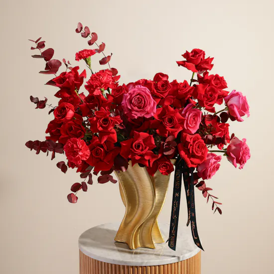 Ruby Splendor Flower Vase