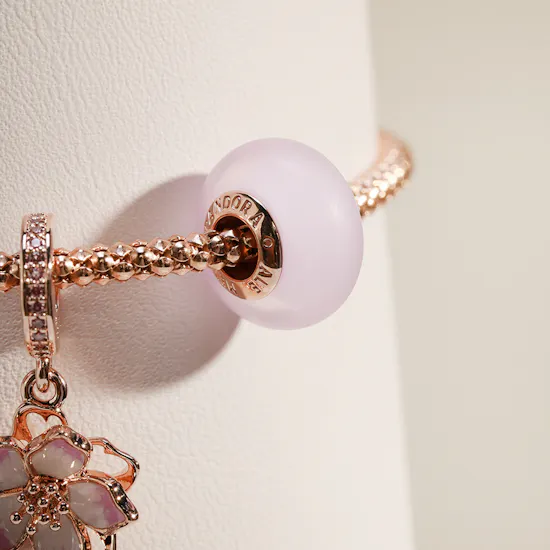 Pandora Cherry Blossom Studded Chain Slider Bracelet Set