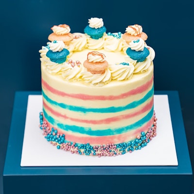 Gender Reveal Baby Boy Cake by Sugargram 