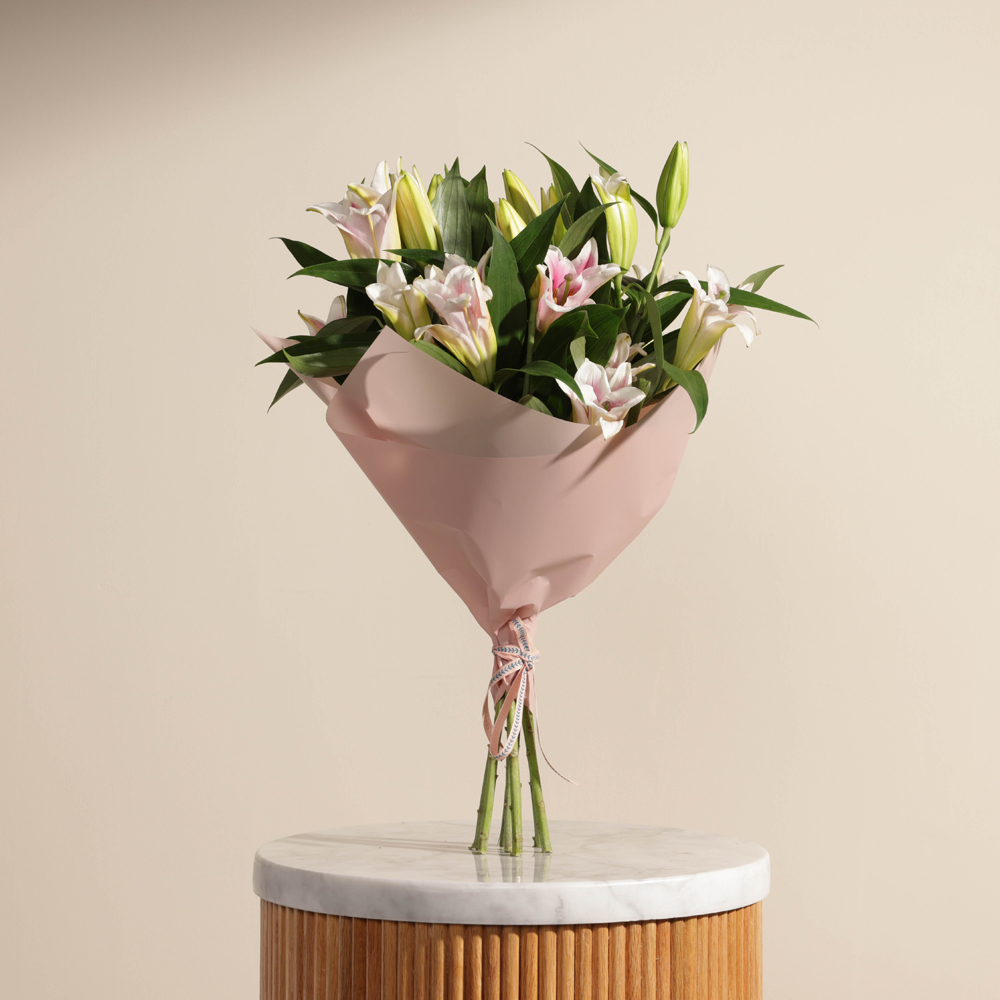 Blush Radiance Lily Bouquet