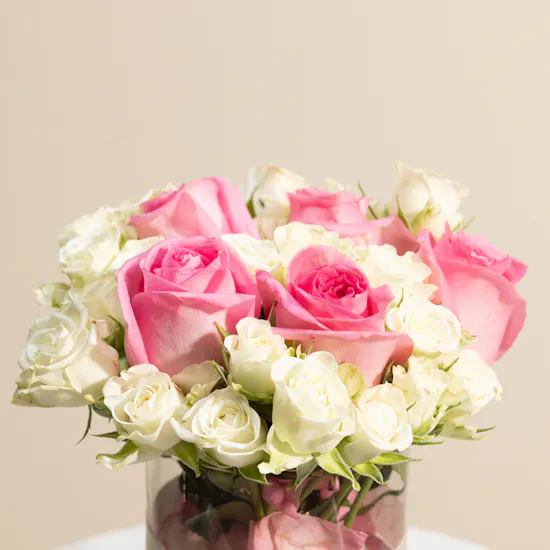 Blushing Elegance Flowers Vase