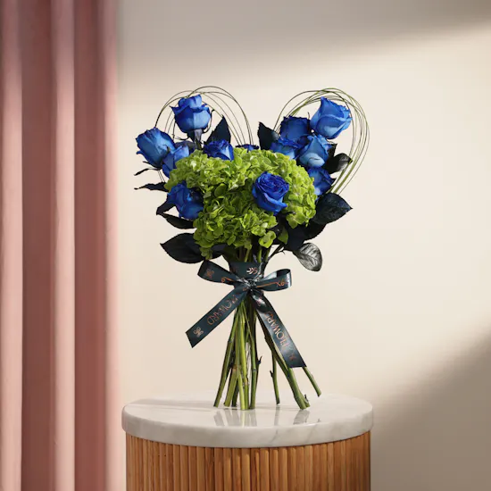 Heart of Azure Flower Bouquet