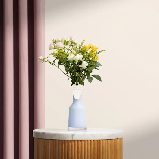 Sunset Serenade Baby Roses Vase