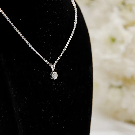 Felizmoda Silver Small Diamond Necklace