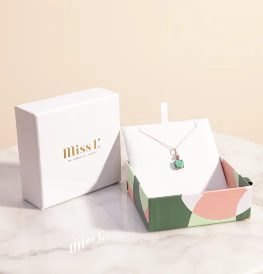 Miss L by L'azurde Green Stone Drops Necklace