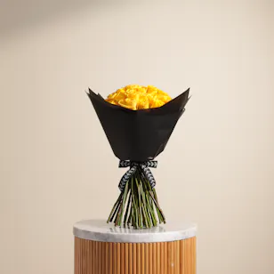 Harmonious Yellow Roses Bouquet | 50 Roses