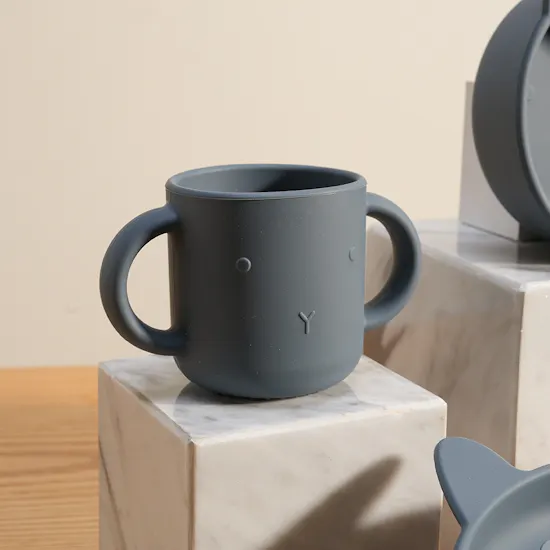 Peek A Boo Liewood Vivi Silicone Rabbit Whale Blue Tableware