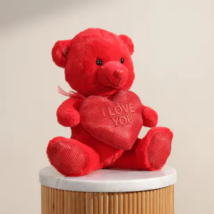 Floward Medium Red Teddy Bear With I Love You Heart