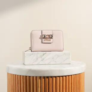 Guess Pink Jane Slg Zip Around Women's Wallet